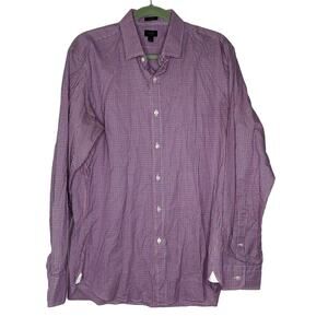 J Crew Men's Red Checkered Ludlow Button-Down Shirt Size L 120's 2-Ply Cotton